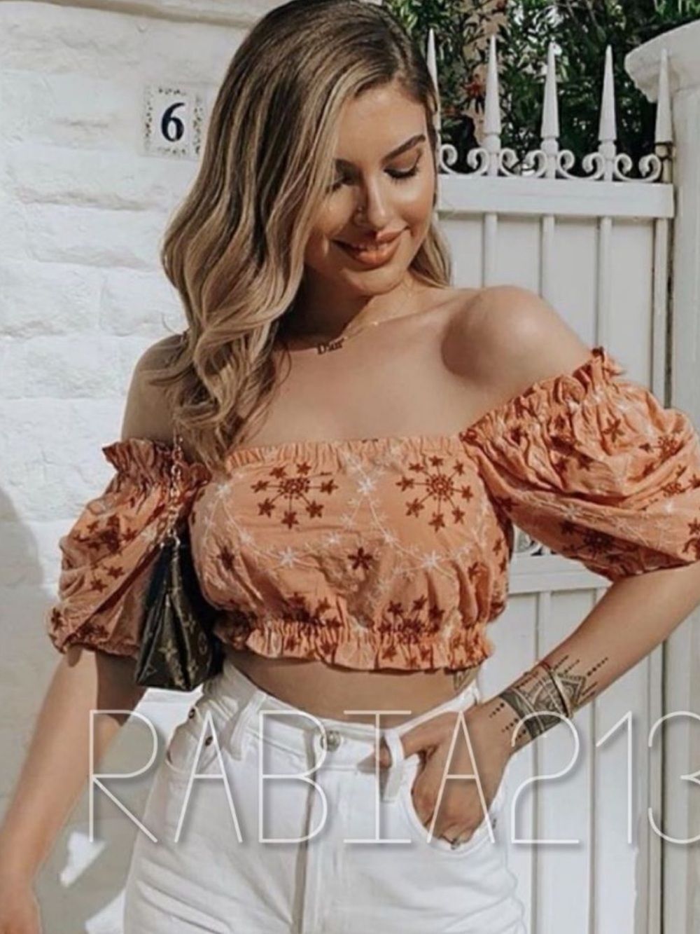 ZARA EMBROIDERED VOLUMINOUS TOP